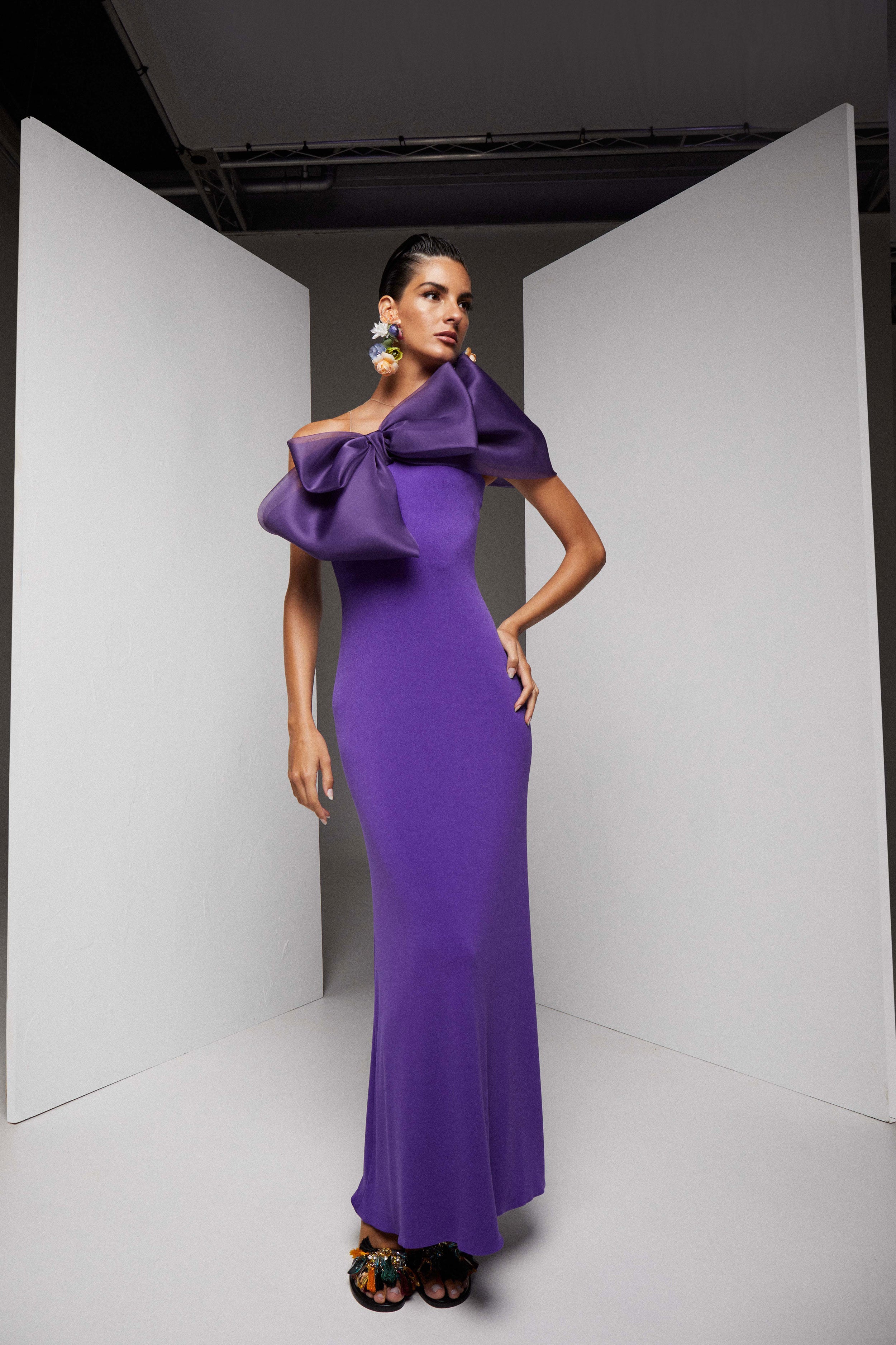 VESTIDO LARGO MAXI LAZO ORGANZA
