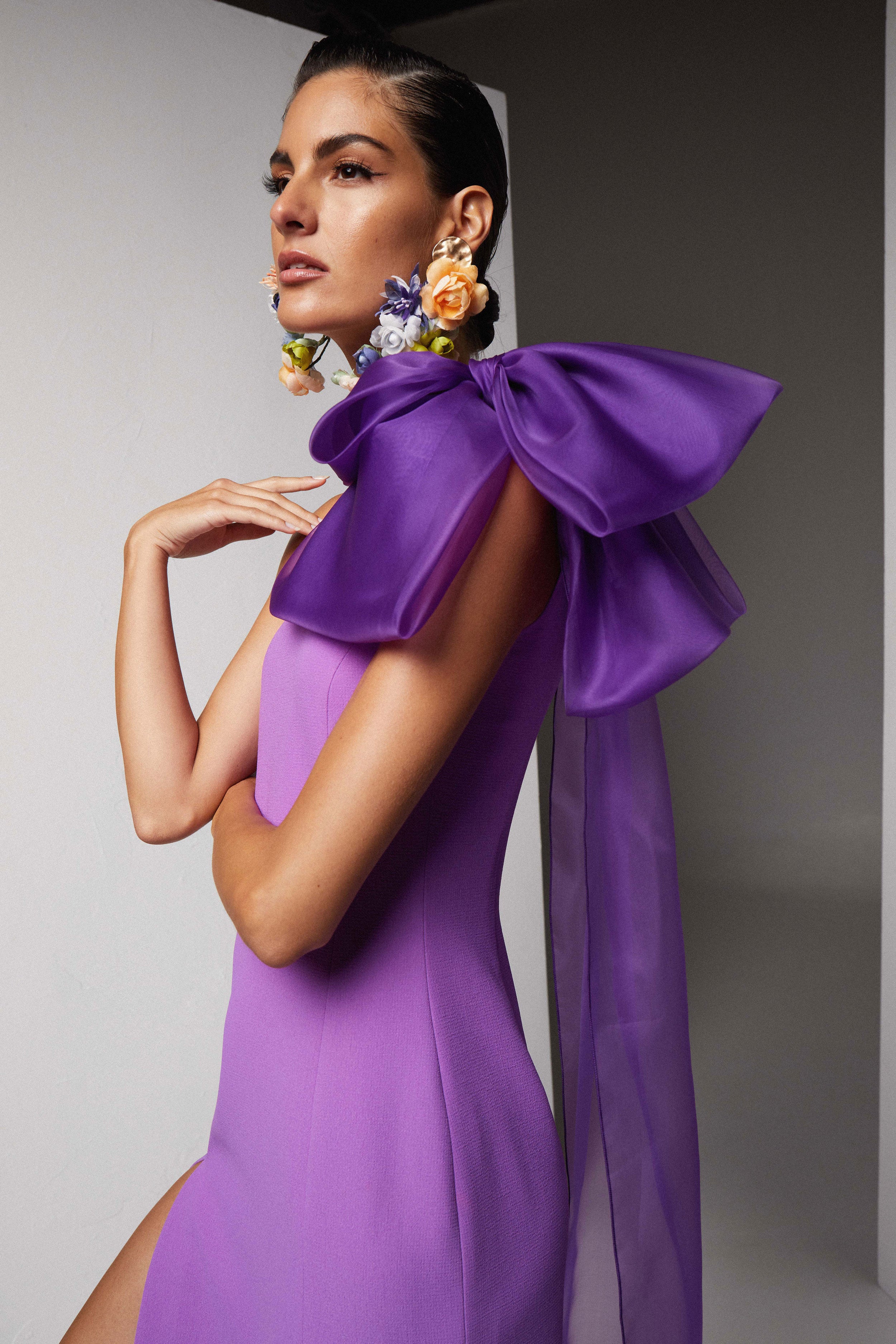 VESTIDO LAZO HOMBRO ORGANZA